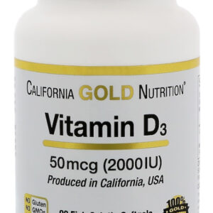California Gold Nutrition D3 vitamiin 2000IU 90/360tbl