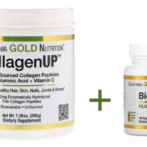 Collagen UP hüdrolüüsitud kollageenipeptiidid hüaluroonhappe ja C vitamiiniga + Biotiin 10 000mcg
